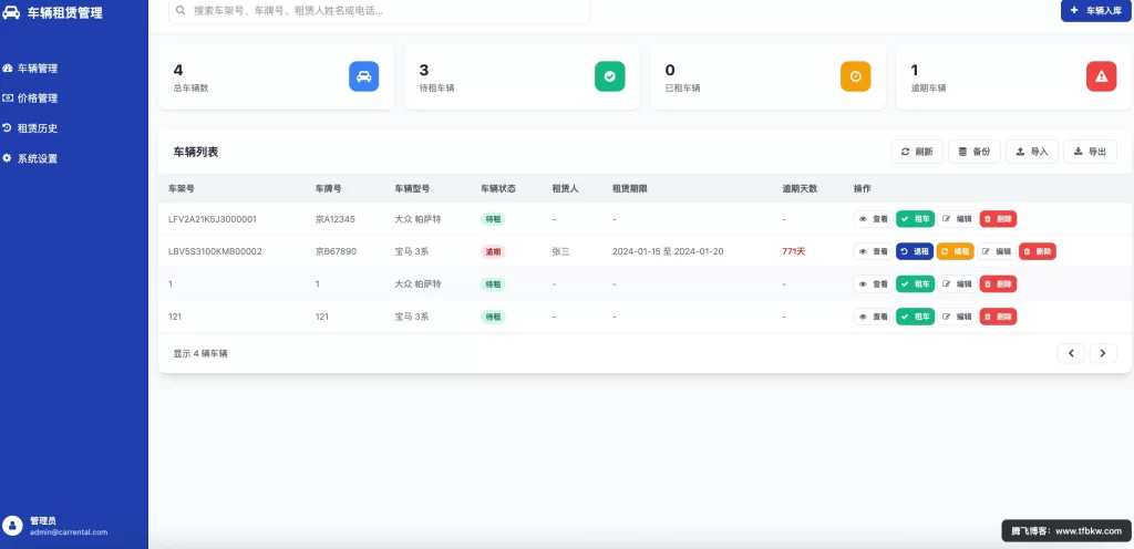 HTML源码 – 租车单页系统源码-知喜博客