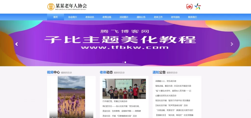 老年康养健身协会网站源码-知喜博客