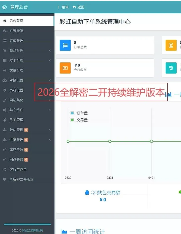 彩虹云商城 – 6v6二开云商城源码-知喜博客