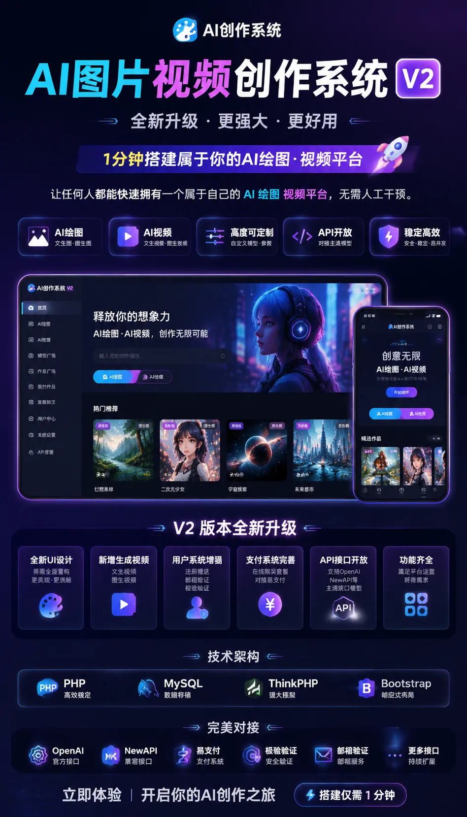 AI图片视频创作系统V2版本 – 全网首发-知喜博客