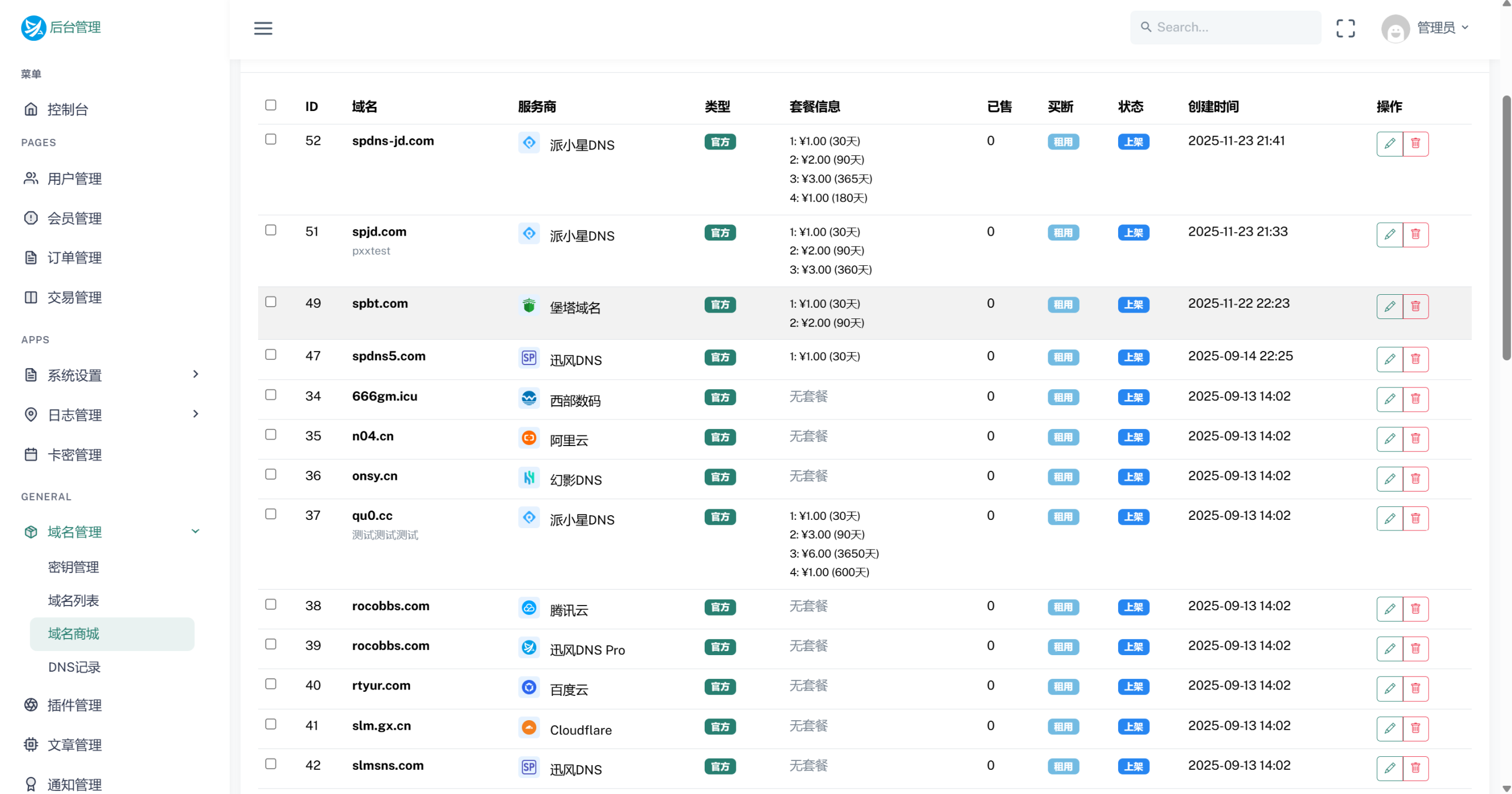 图片[3] - 迅风 DNS Pro 二级域名分发 V2.3.3 系统源码