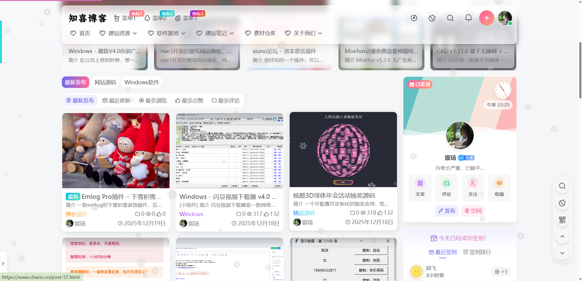 Emlog Pro插件 – 下雪积雪装饰插件封面
