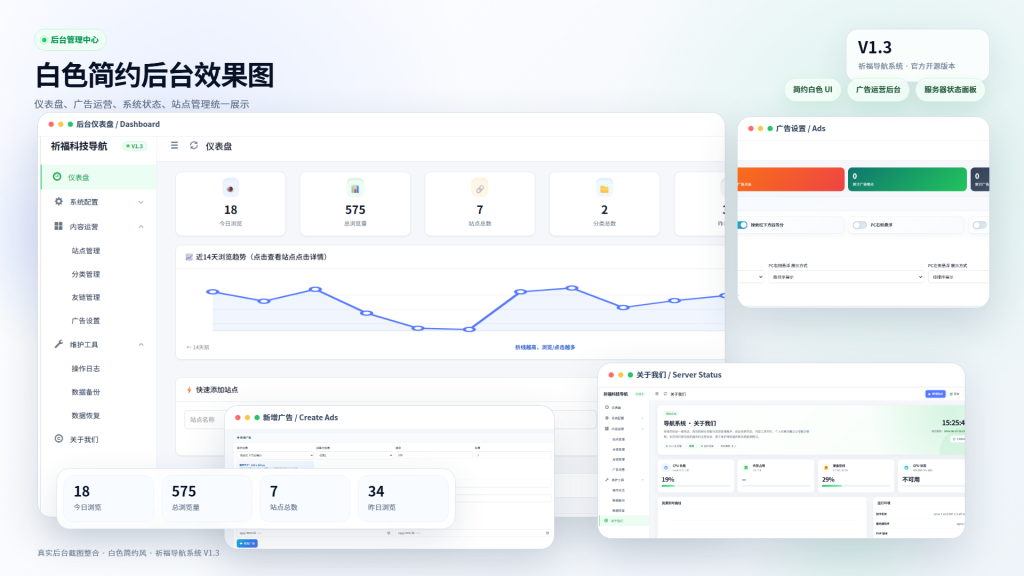 图片[2]-祈福导航系统V1.3 – 新增广告AD模式自动下架（内附文档）-知喜博客